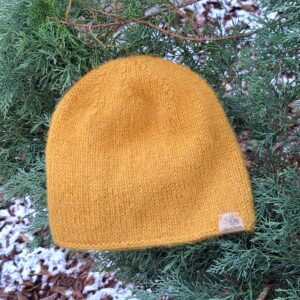 Alpaka-meriino beanie sinepikollane