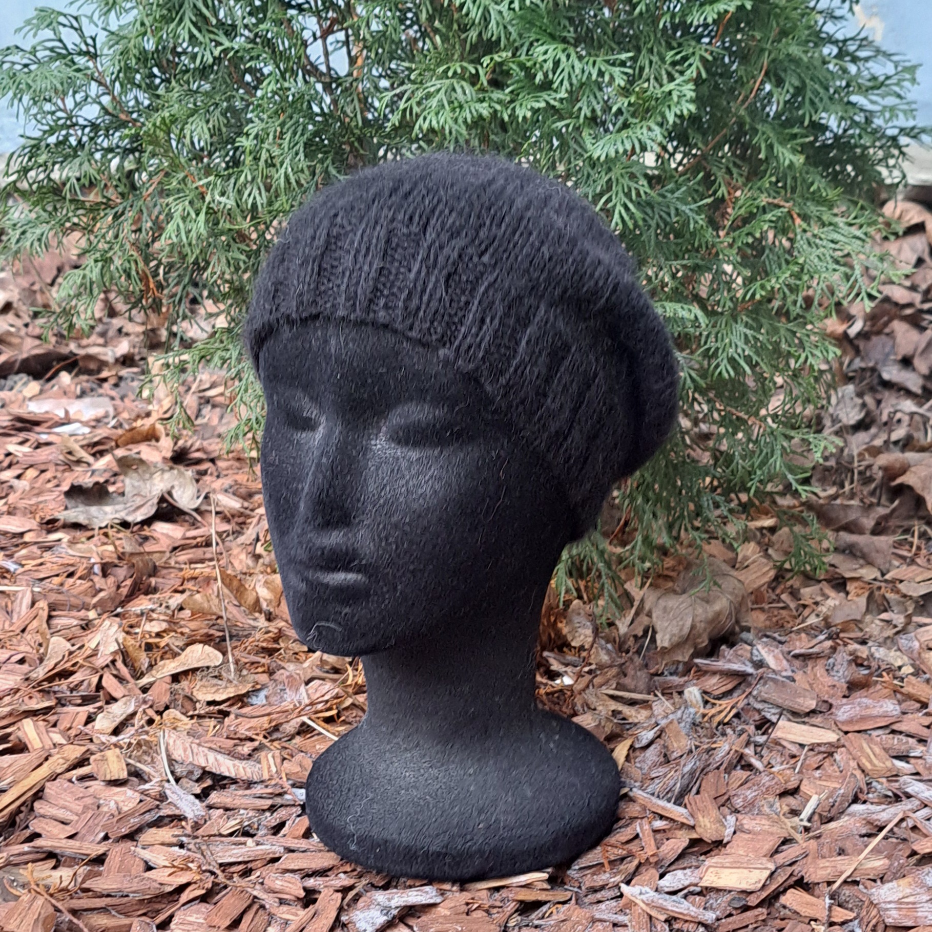 Alpaka-meriino beanie soonikuga must - Image 3