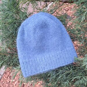 Alpaka-meriino beanie soonikuga teksasinine