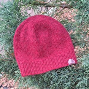 Alpaka-meriino beanie soonikuga veinipunane